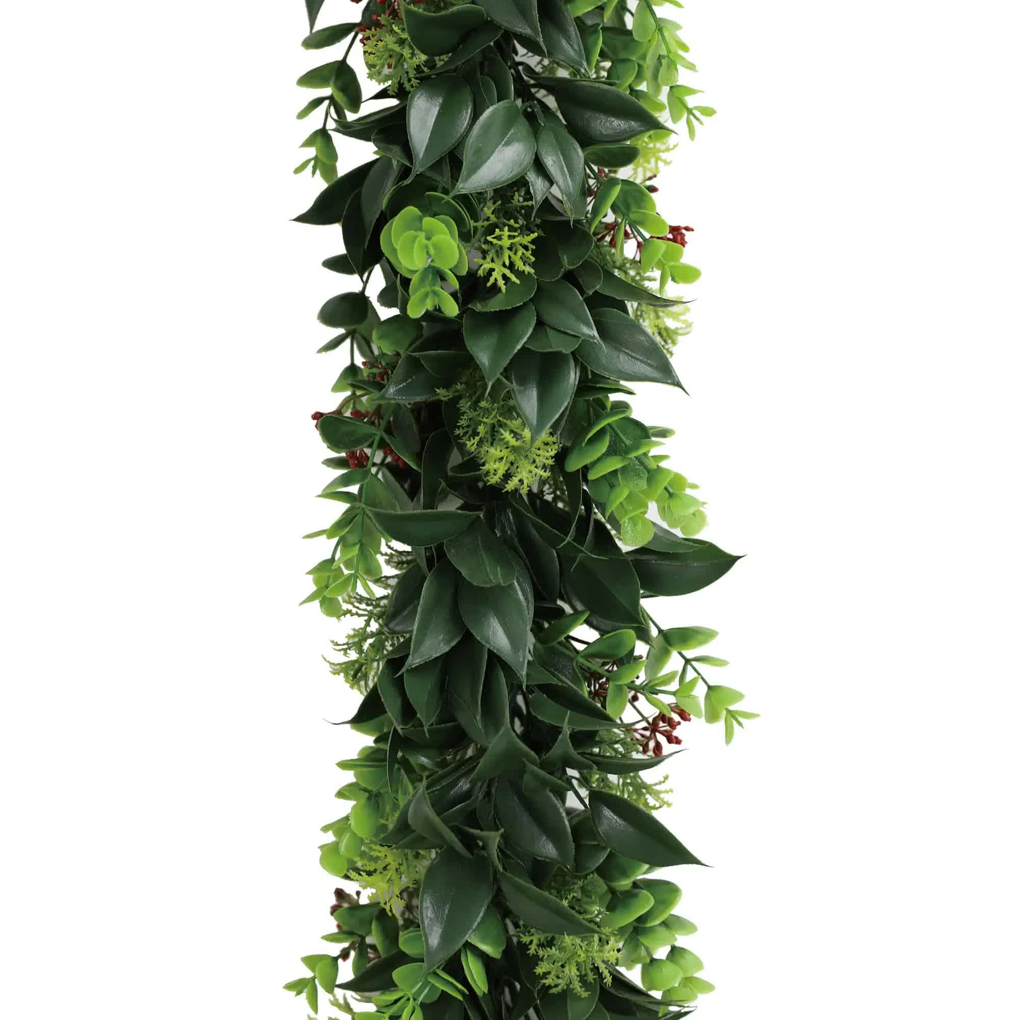 Artificial Extendable Hanging Wreath UV Resistant 55cm V637-DP22572