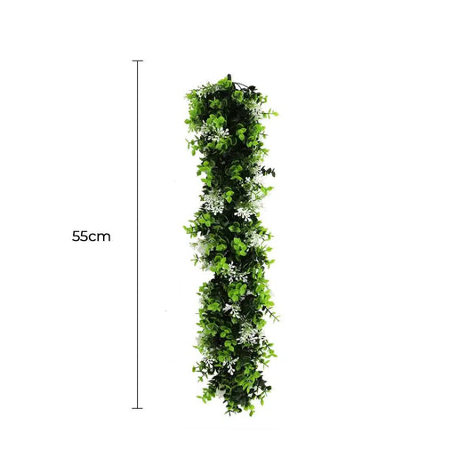 Artificial Extendable Hanging Flowering White Eucalyptus Vine UV Resistant 55cm V637-DP22574