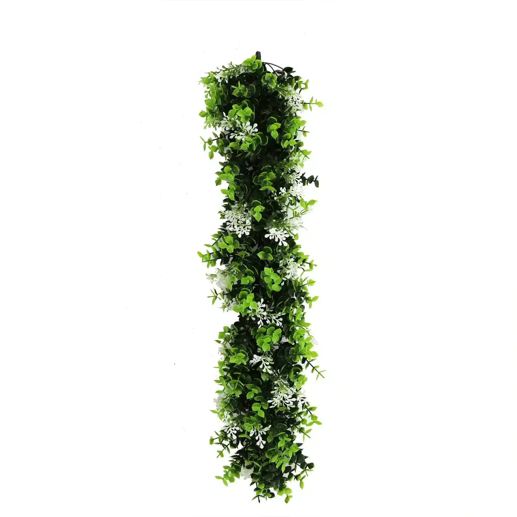 Artificial Extendable Hanging Flowering White Eucalyptus Vine UV Resistant 55cm V637-DP22574