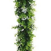 Artificial Extendable Hanging Flowering White Eucalyptus Vine UV Resistant 55cm V637-DP22574