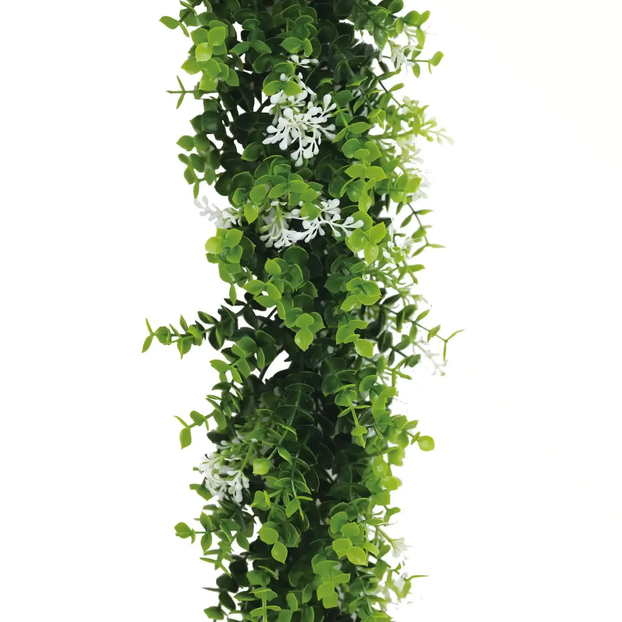 Artificial Extendable Hanging Flowering White Eucalyptus Vine UV Resistant 55cm V637-DP22574