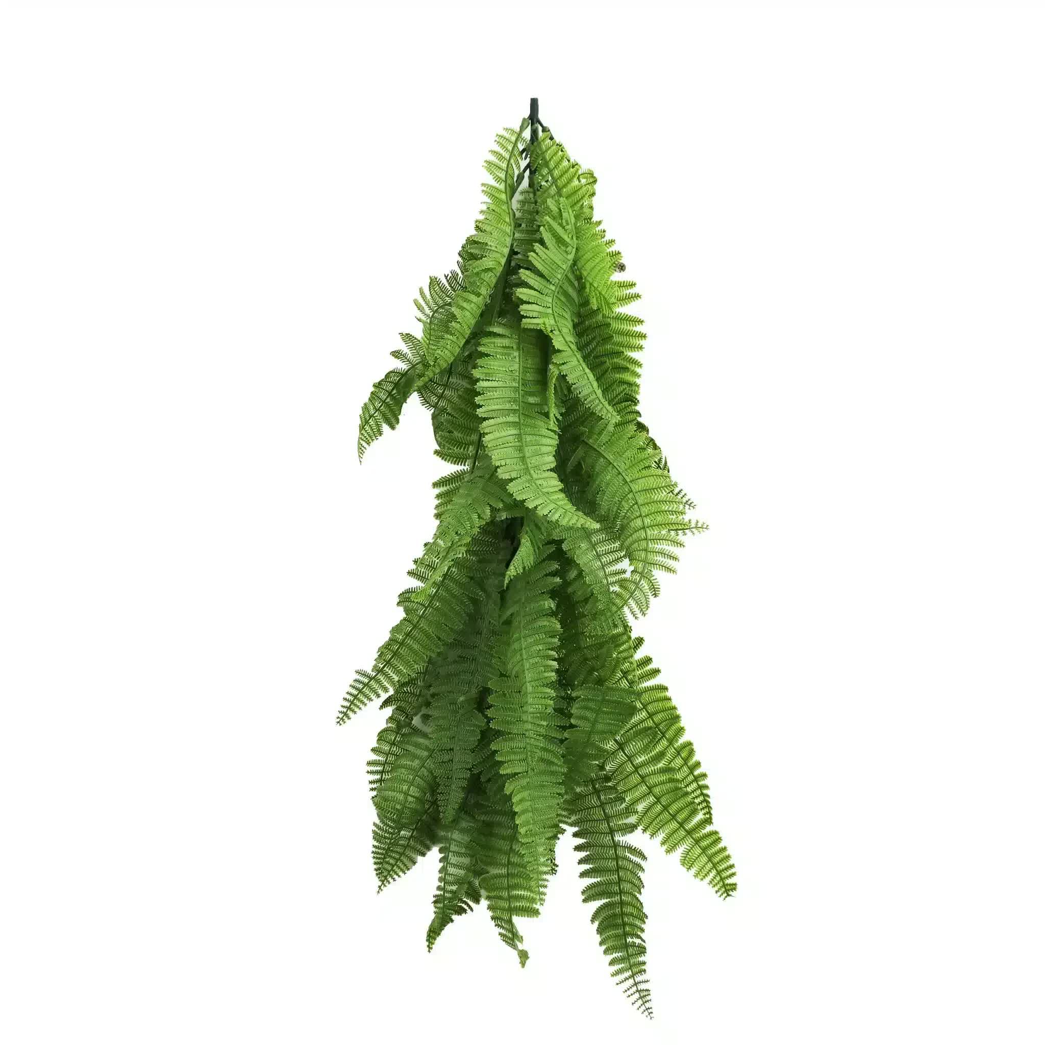 Artificial Extendable Hanging Bright Green Hanging Fern Bush Vine UV Resistant 55cm V637-DP22575