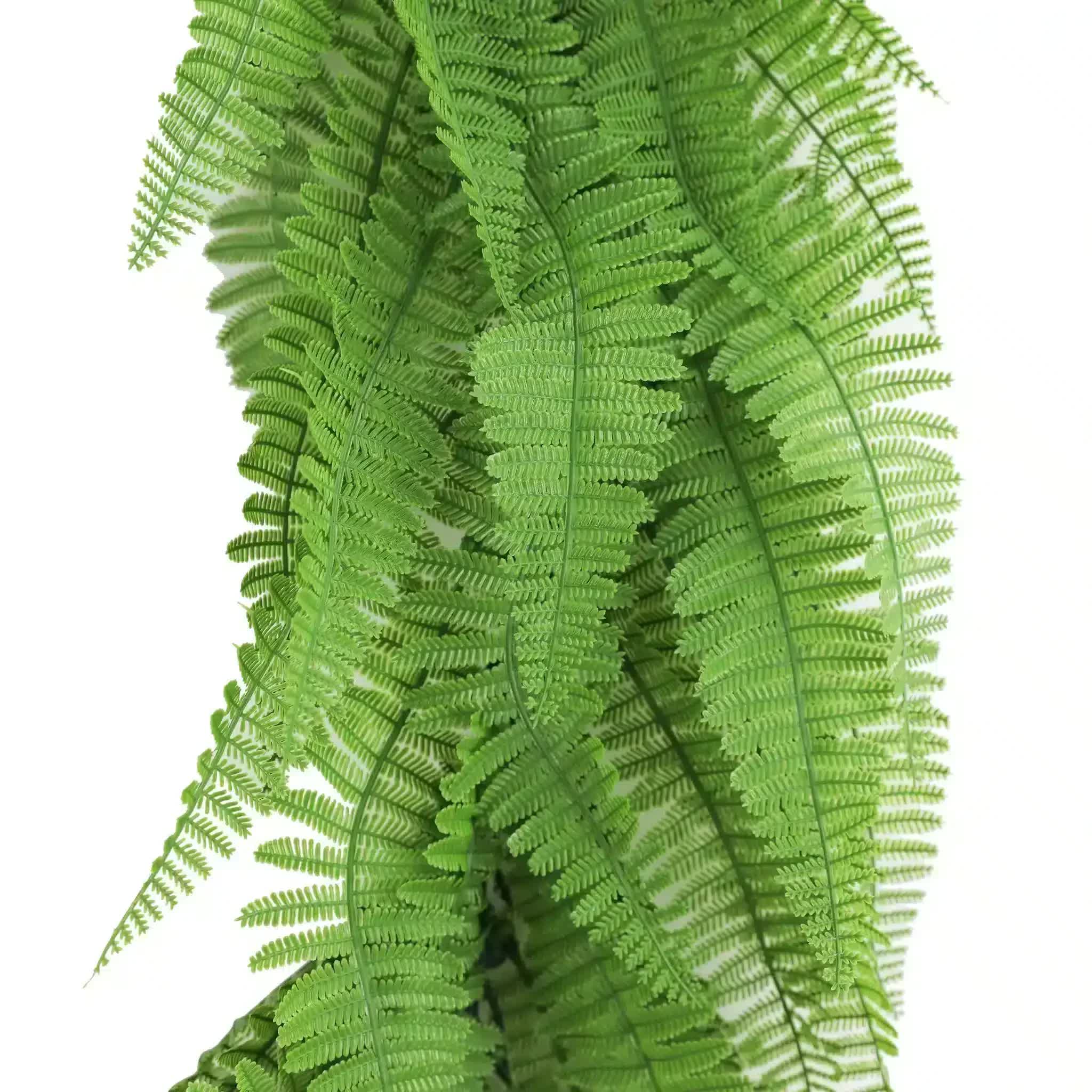Artificial Extendable Hanging Bright Green Hanging Fern Bush Vine UV Resistant 55cm V637-DP22575