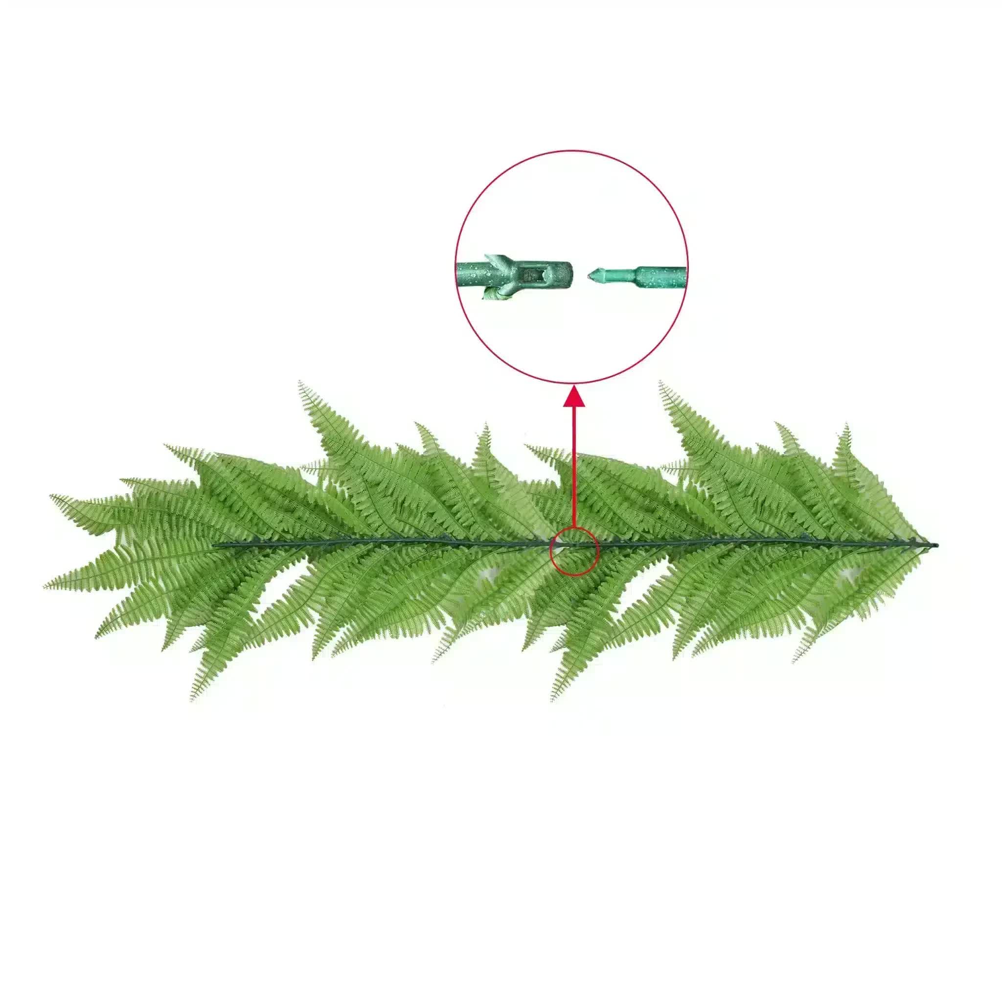 Artificial Extendable Hanging Bright Green Hanging Fern Bush Vine UV Resistant 55cm V637-DP22575