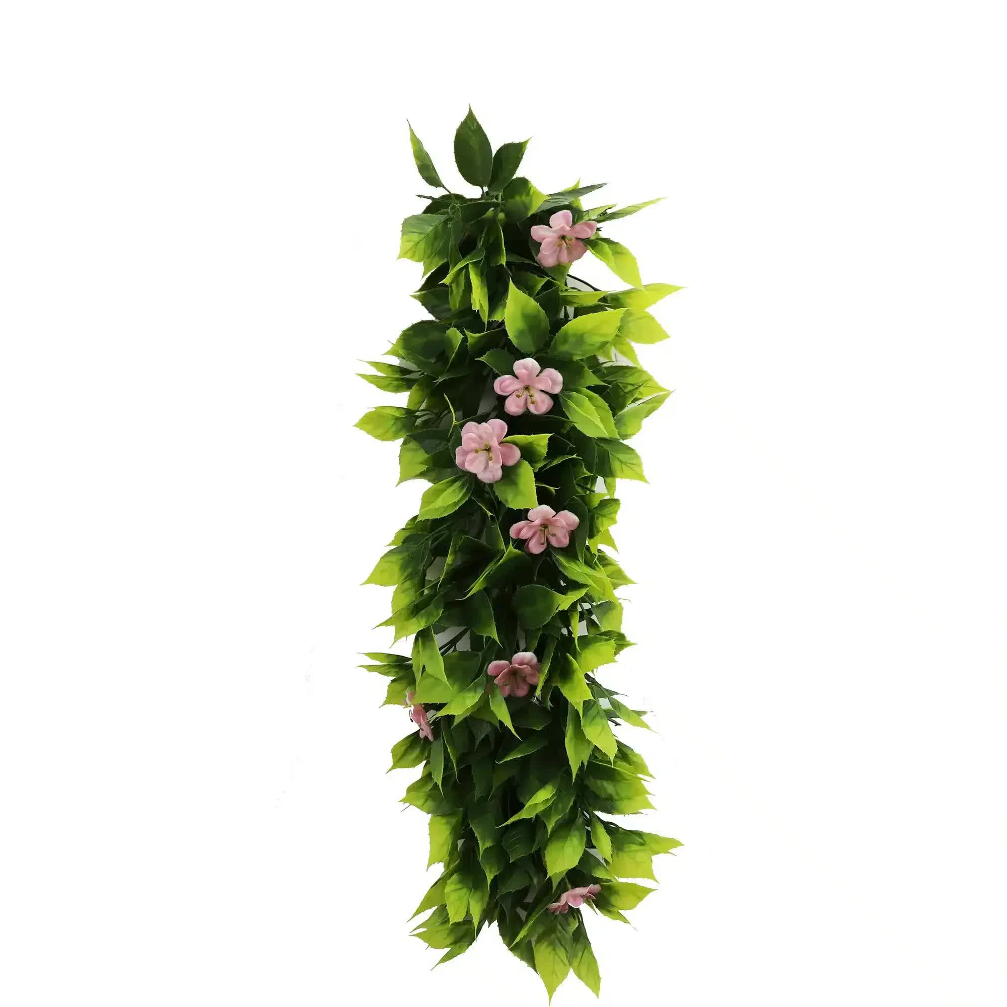 Artificial Extendable Hanging Pink Flowering Violet Garland UV Resistant 55cm V637-DP22577