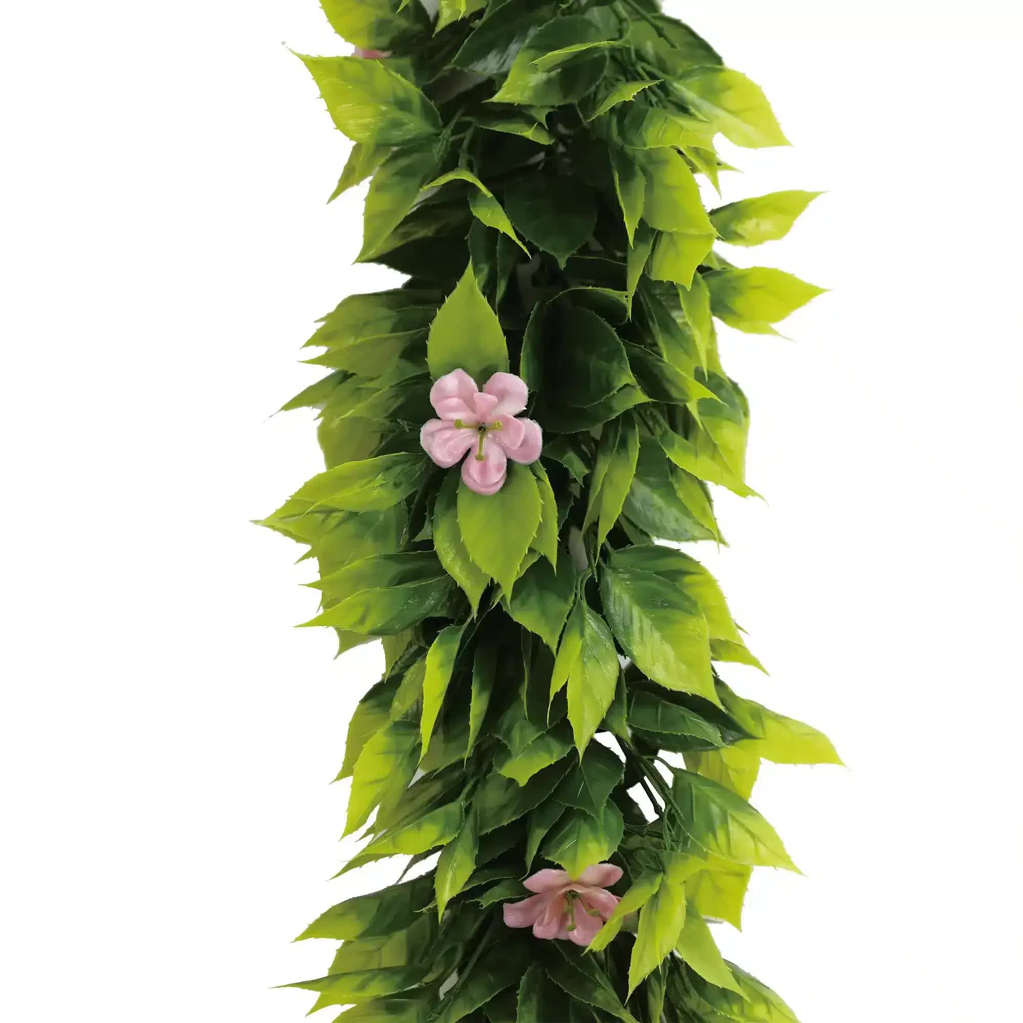 Artificial Extendable Hanging Pink Flowering Violet Garland UV Resistant 55cm V637-DP22577