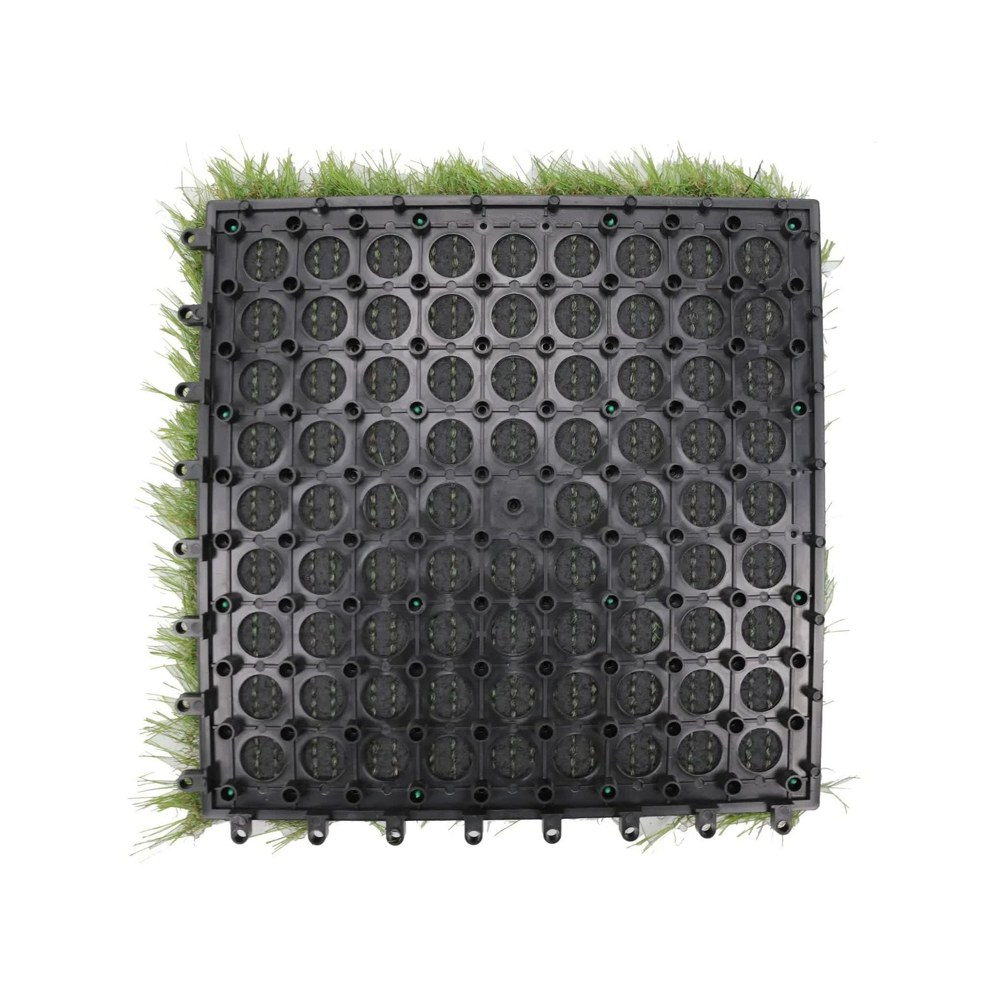 9 Pieces of Interconnecting Artificial Grass Decking Tiles (UV Resistant) 30cm x 30cm V637-DP23546