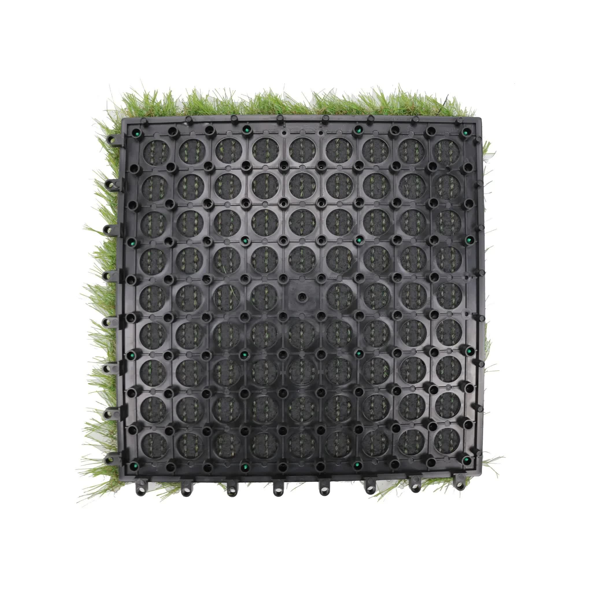 9 Pieces of Interconnecting Artificial Grass Decking Tiles (UV Resistant) 30cm x 30cm V637-DP23546