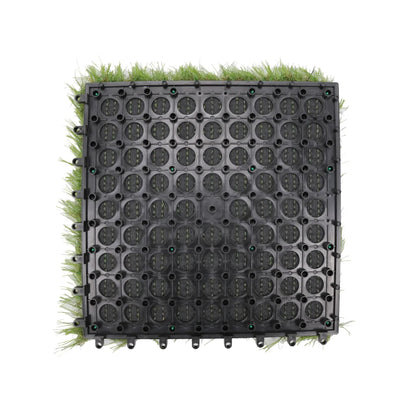 9 Pieces of Interconnecting Artificial Grass Decking Tiles (UV Resistant) 30cm x 30cm V637-DP23546