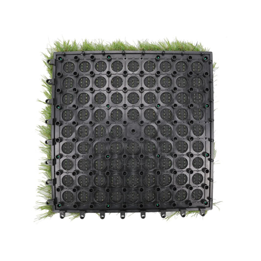 9 Pieces of Interconnecting Artificial Grass Decking Tiles (UV Resistant) 30cm x 30cm V637-DP23546