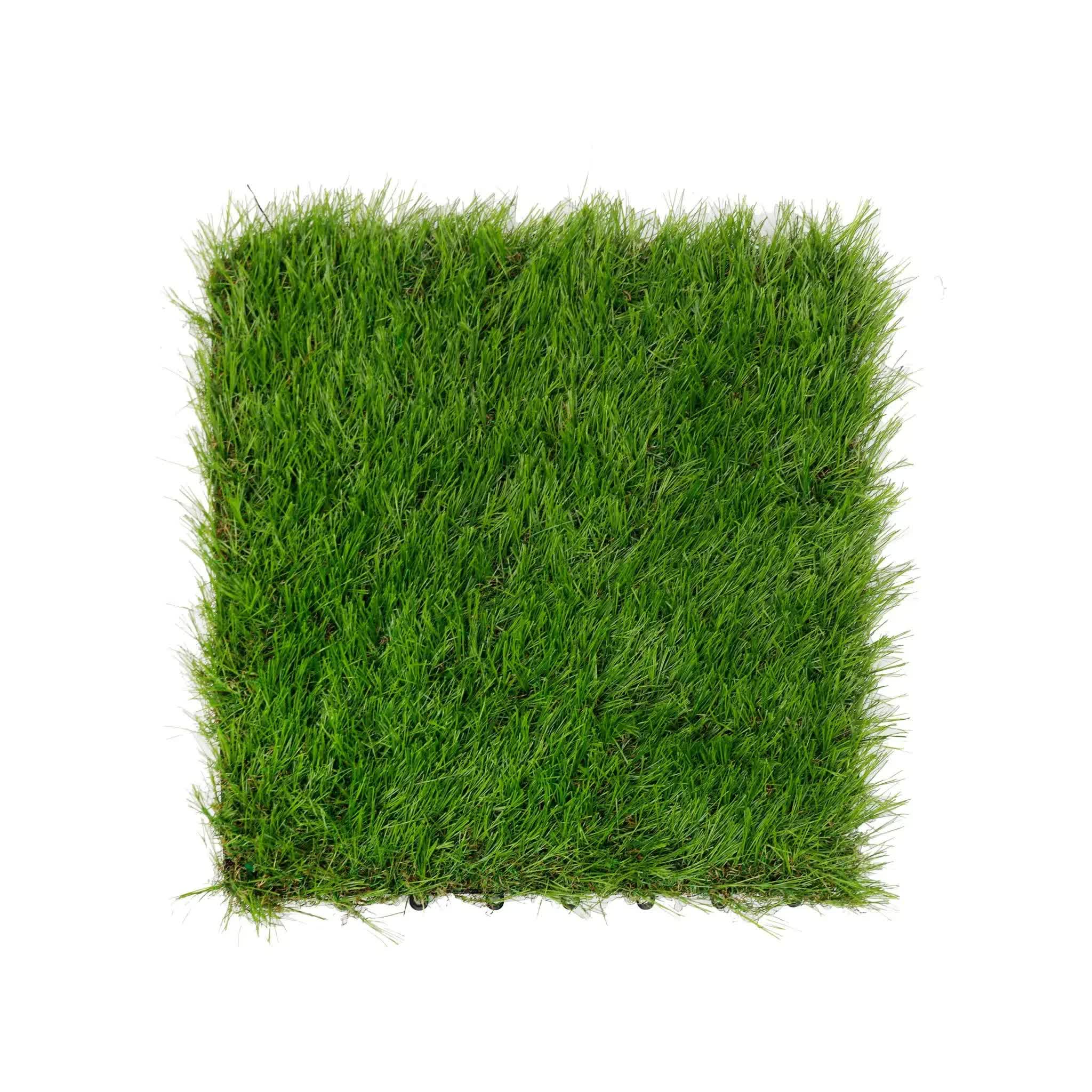 9 Pieces of Interconnecting Artificial Grass Decking Tiles (UV Resistant) 30cm x 30cm V637-DP23546