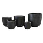Modern Black Rounded Terrazzo Planters Set of 5 Bulk Savings V637-DP28091