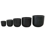 Modern Black Rounded Terrazzo Planters Set of 5 Bulk Savings V637-DP28091