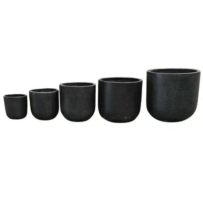 Modern Black Rounded Terrazzo Planters Set of 5 Bulk Savings V637-DP28091