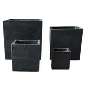 Modern Black Terrazzo Square Planters (Set of 4) Bulk Set Savings V637-DP289107