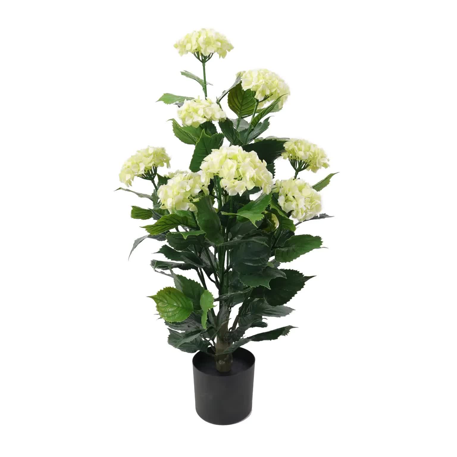 Premium Artificial Flowering White Hydrangea Tree 90cm UV Resistant V637-DP29657