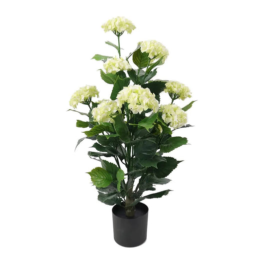 Premium Artificial Flowering White Hydrangea Tree 90cm UV Resistant V637-DP29657