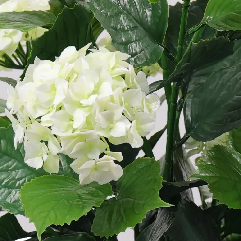 Premium Artificial Flowering White Hydrangea Tree 90cm UV Resistant V637-DP29657