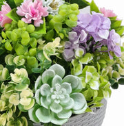 Hanging Artificial Succulent Basket 36cm UV Resistant V637-DP29663