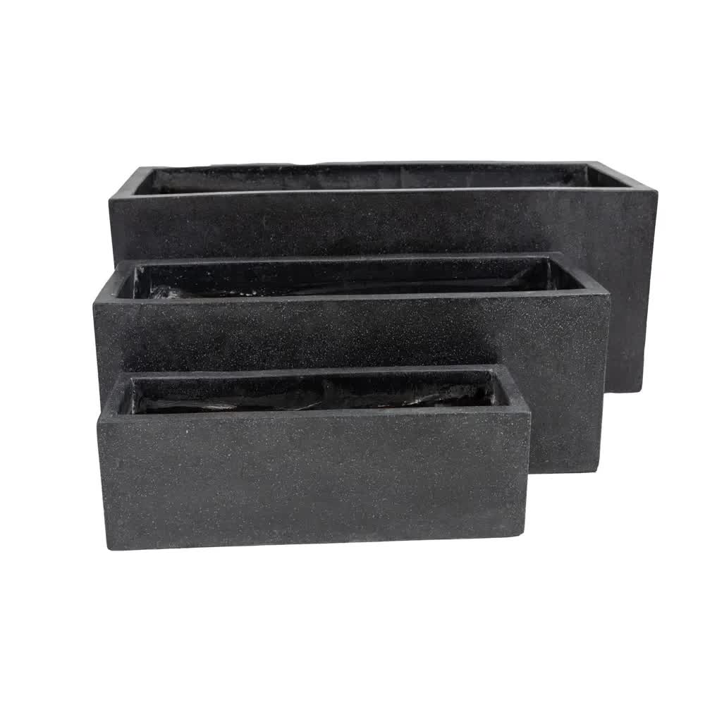 Luxury Black Terrazzo Concrete Planter Set of 3 V637-DP297625