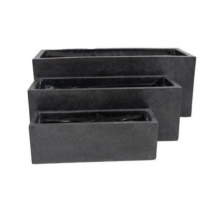 Luxury Black Terrazzo Concrete Planter Set of 3 V637-DP297625