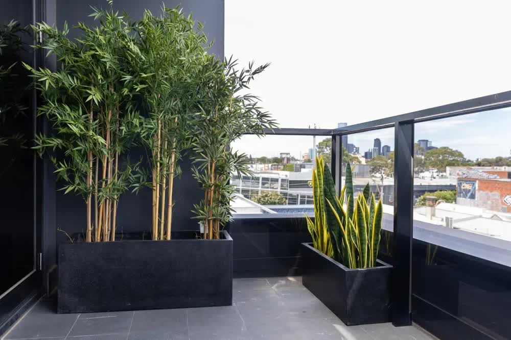 Luxury Black Terrazzo Concrete Planter Set of 3 V637-DP297625