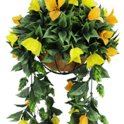 Artificial Hanging Basket Orange and Yellow Bouganvillea 30cm x 80cm Long UV Resistant V637-DP3125