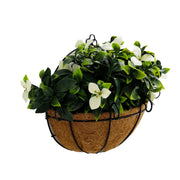 Artificial Wall Basket - Flowering White Jasmine Basket 20cm x 35cm Long UV Resistant V637-DP3127