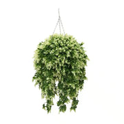 Artificial Spring Evergreen Hanging Basket UV Resistant 43cm V637-DP3210603