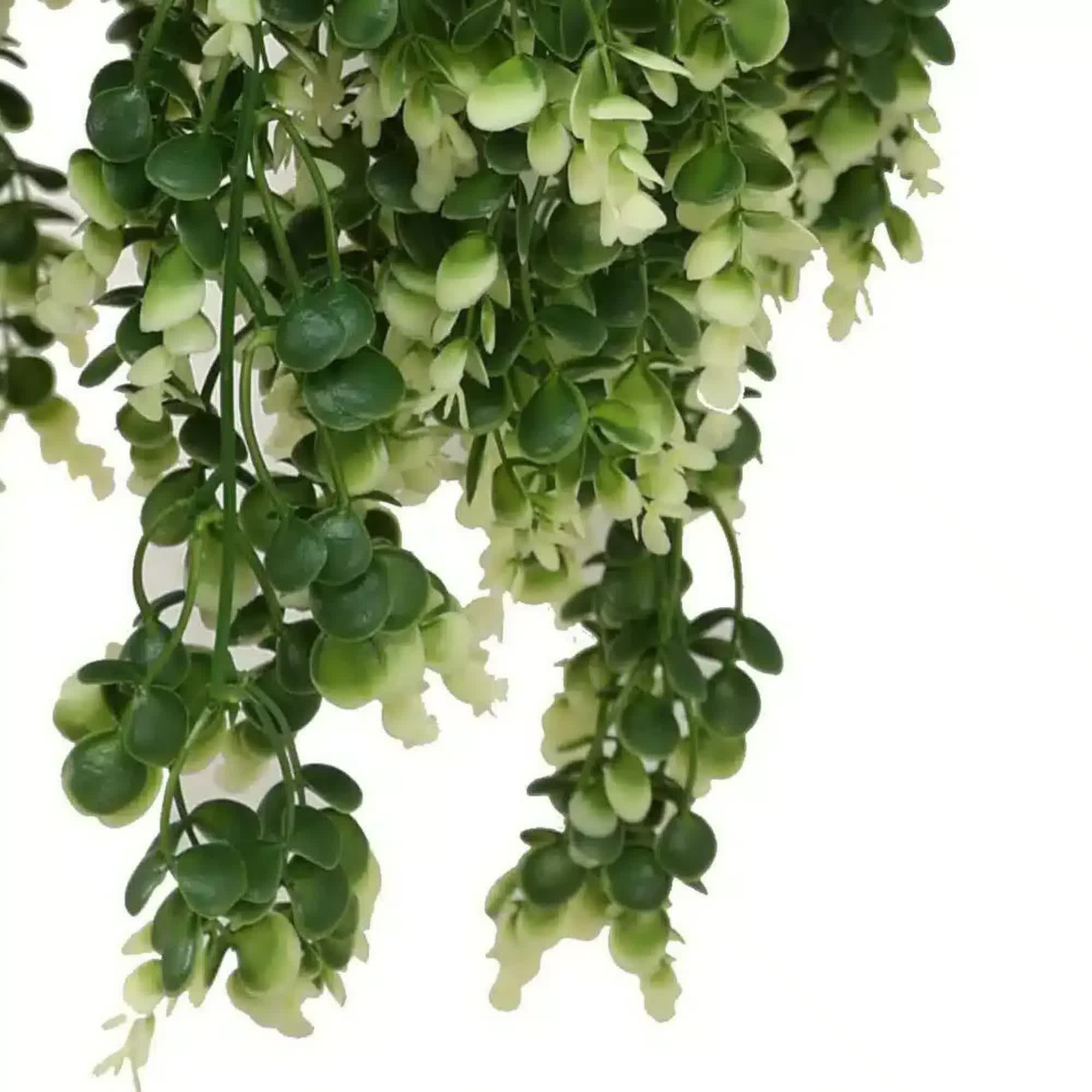 Artificial Spring Evergreen Hanging Basket UV Resistant 43cm V637-DP3210603