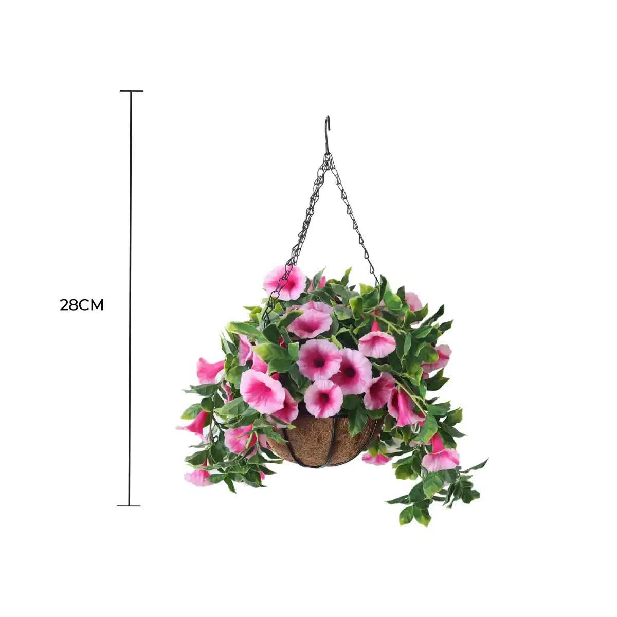 Artificial Petunia Hanging Basket UV Resistant 28cm V637-DP321602