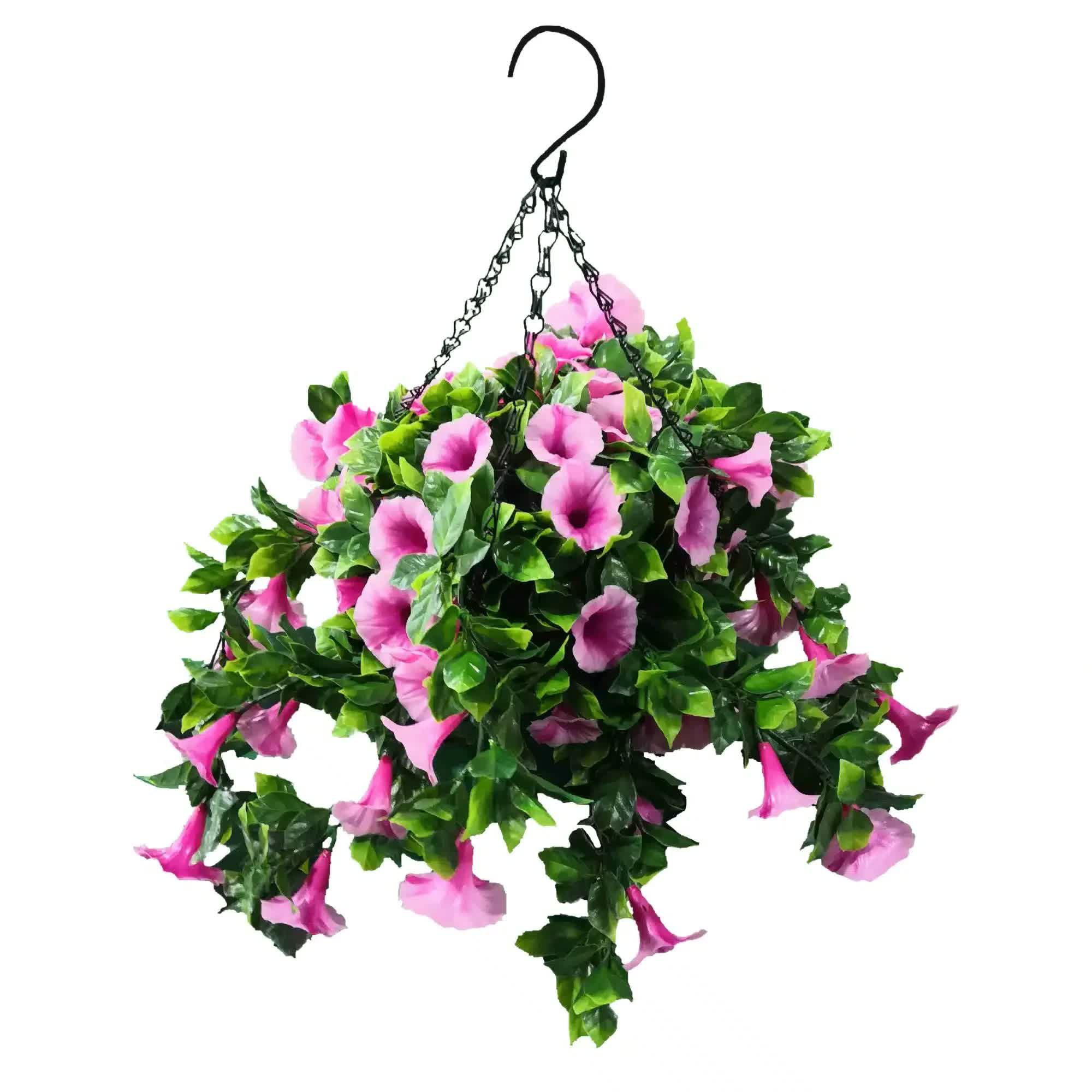 Artificial Petunia Hanging Basket UV Resistant 28cm V637-DP321602