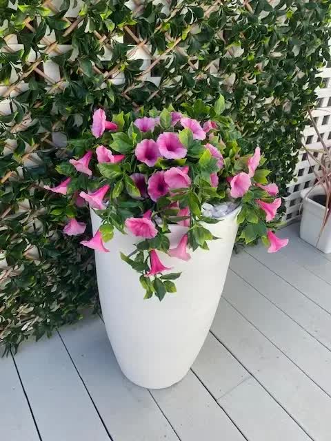 Artificial Petunia Hanging Basket UV Resistant 28cm V637-DP321602