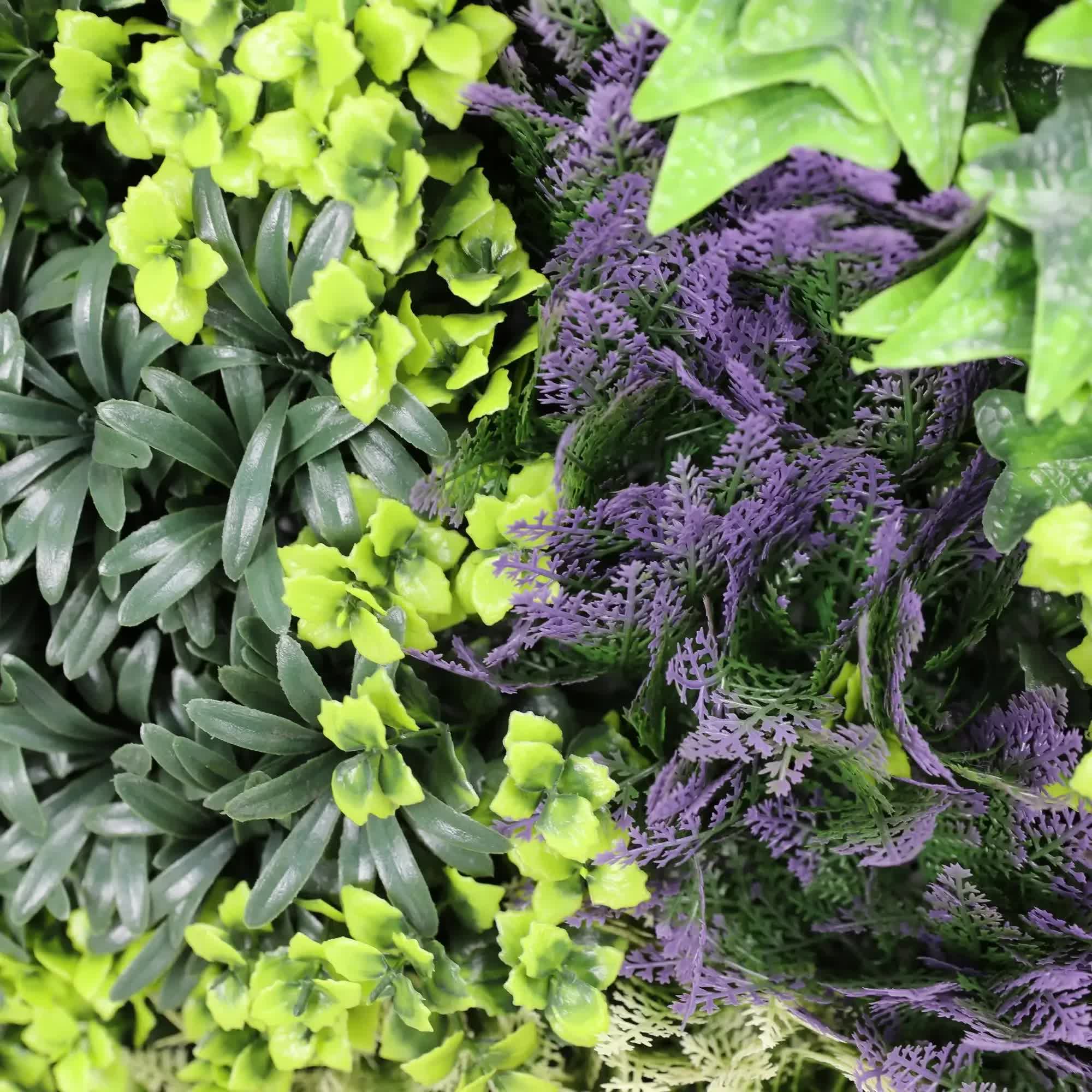 Lush Botanical Mosaic Artificial Vertical Garden / Green Wall Panel 1m x 1m UV Resistant V637-DP554892
