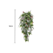 Artificial Hanging Christmas Myrtle and Flowering Holly UV Resistant 78cm V637-DP60091
