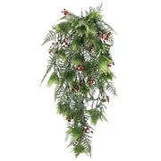 Artificial Hanging Christmas Myrtle and Flowering Holly UV Resistant 78cm V637-DP60091