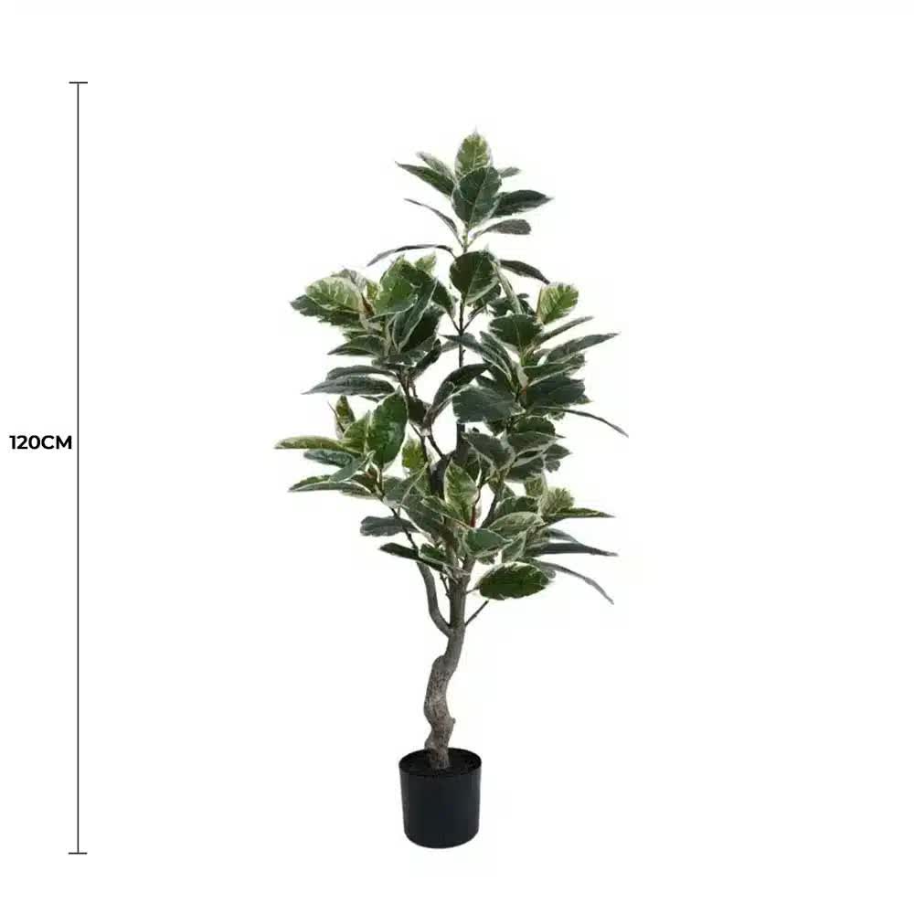 Artificial Bushy Variegated Ficus Tree (Rubber Tree) 120cm V637-DP75261