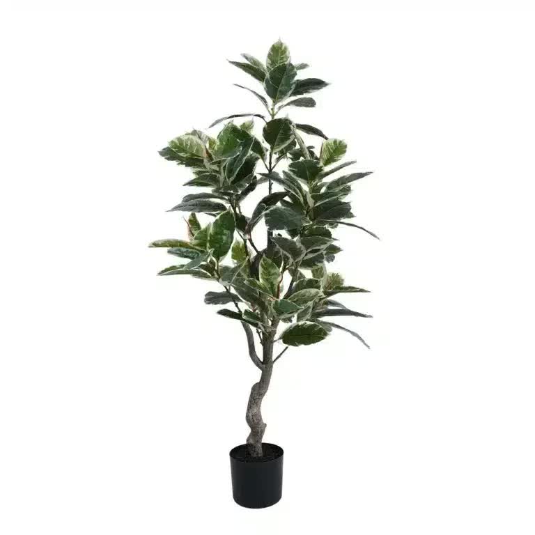Artificial Bushy Variegated Ficus Tree (Rubber Tree) 120cm V637-DP75261