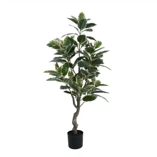 Artificial Bushy Variegated Ficus Tree (Rubber Tree) 120cm V637-DP75261