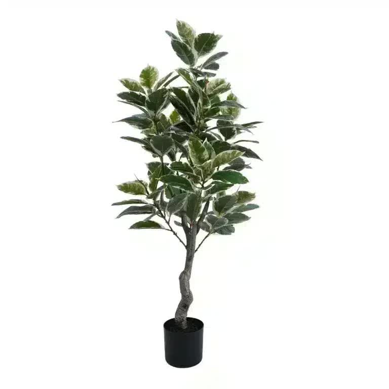 Artificial Bushy Variegated Ficus Tree (Rubber Tree) 120cm V637-DP75261