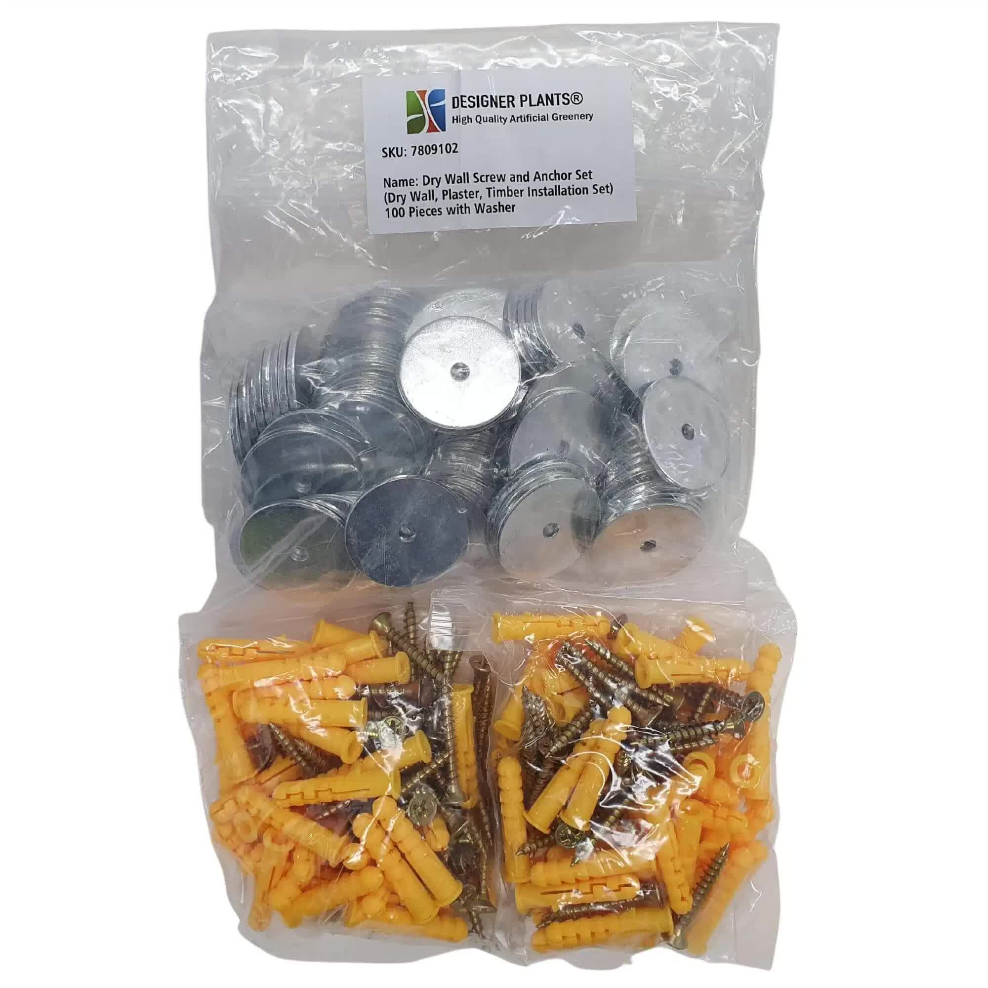 Bulk Screw, Washer & Plug Kit (Timber, Drywall and Plaster) 100 Pack V637-DP7809102-100