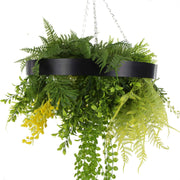Black Framed Roof Hanging Disc with Draping Life-like Plants 40cm V637-DP88000B