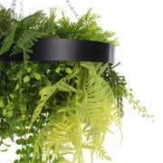 Black Framed Roof Hanging Disc with Draping Life-like Plants 40cm V637-DP88000B