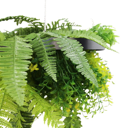 Silver Framed Roof Hanging Disc With Draping Life-Like Plants UV Resistant 40cm V637-DP88000S
