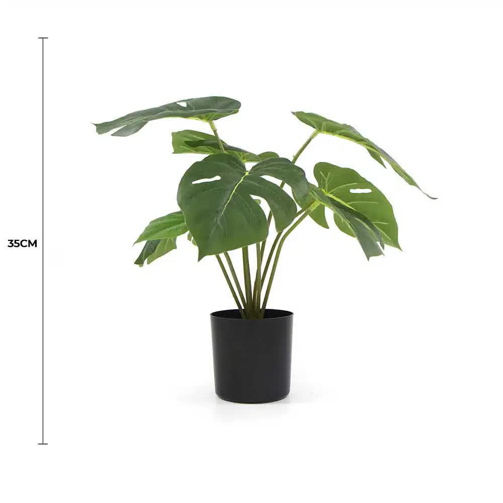 Potted Artificial Monstera Split Philodendron Plant with Real Touch Leaves 35cm V637-DP8870011