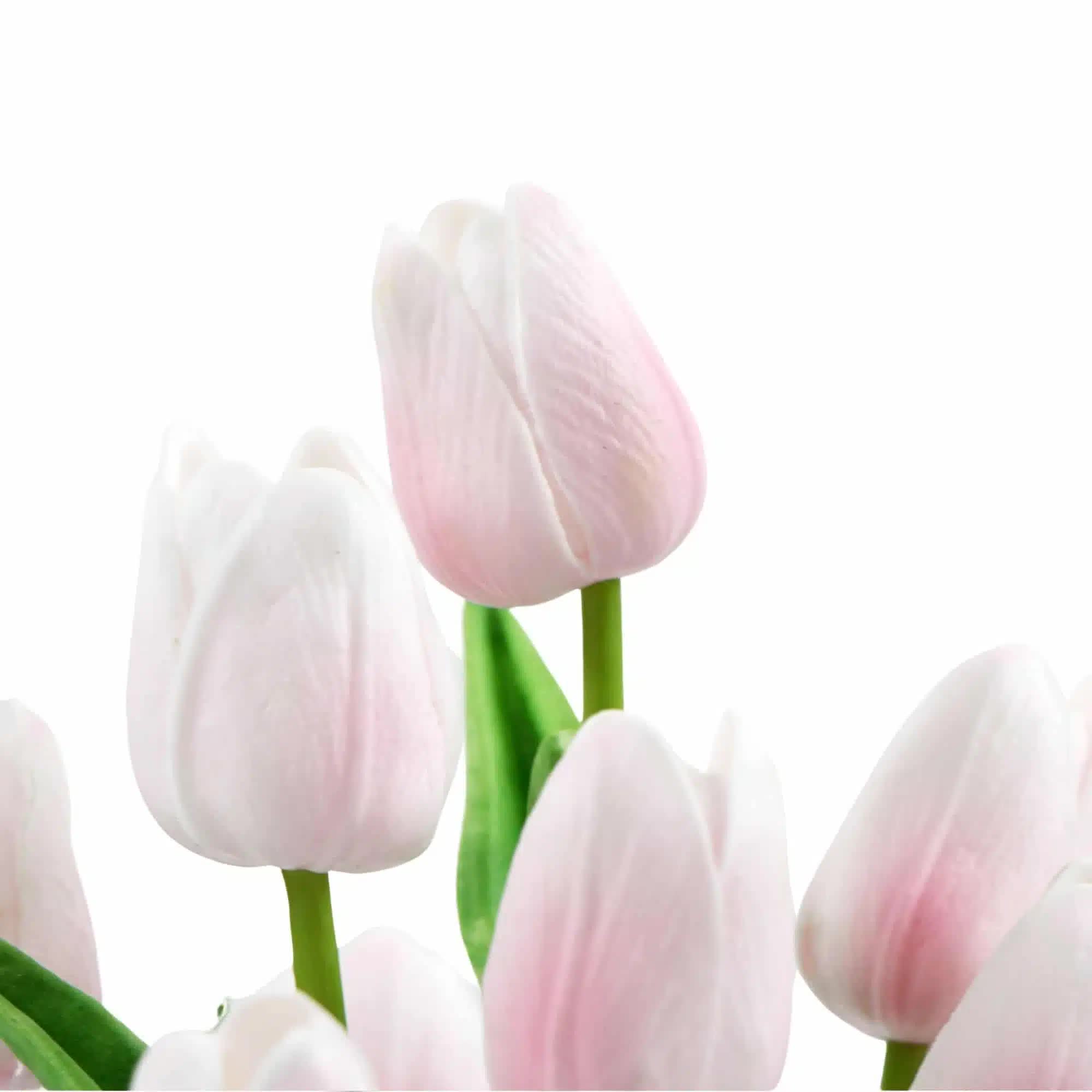 Flowering Pink Artificial Tulip Plant Arrangement With Ceramic Bowl 35cm V637-DP8870014