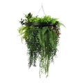 Premium Hanging Artificial Plant Arrangement with Black Frame 40cm UV Resistant V637-DP8888882B