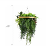 Premium Hanging Artificial Plant Arrangement with Gold Frame 40cm UV Resistant V637-DP8888882G