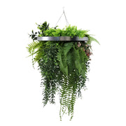 Premium Hanging Artificial Plant Arrangement with Silver Frame 40cm UV Resistant V637-DP8888882S