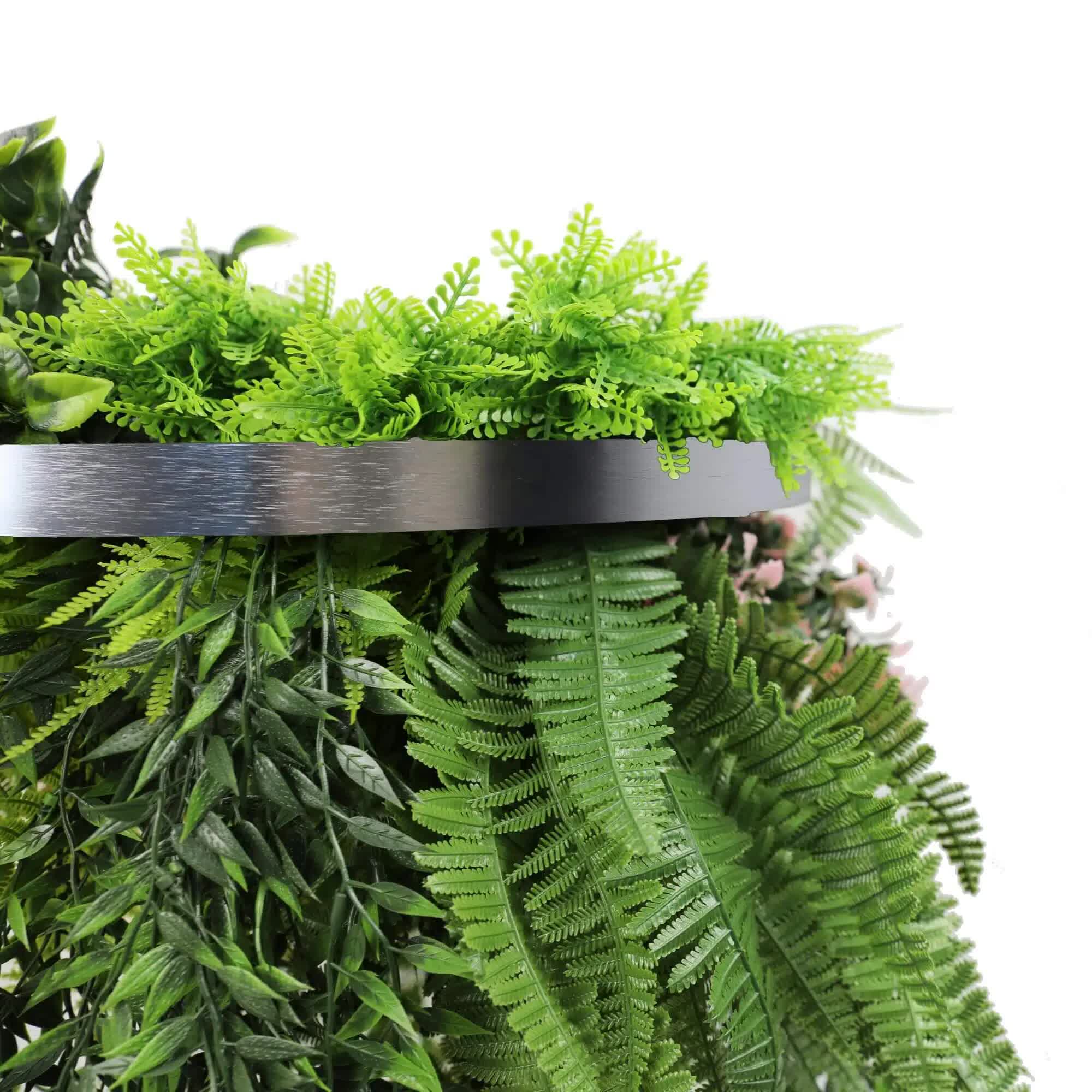 Premium Hanging Artificial Plant Arrangement with Silver Frame 40cm UV Resistant V637-DP8888882S